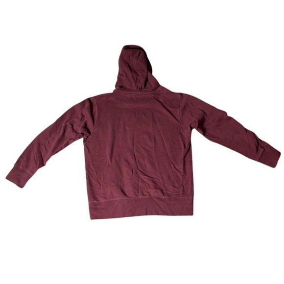 American Eagle Burgundy Pullover Hoodie‎ with Logo Classic Casual Sweatshirt S/P - Picture 6 of 7